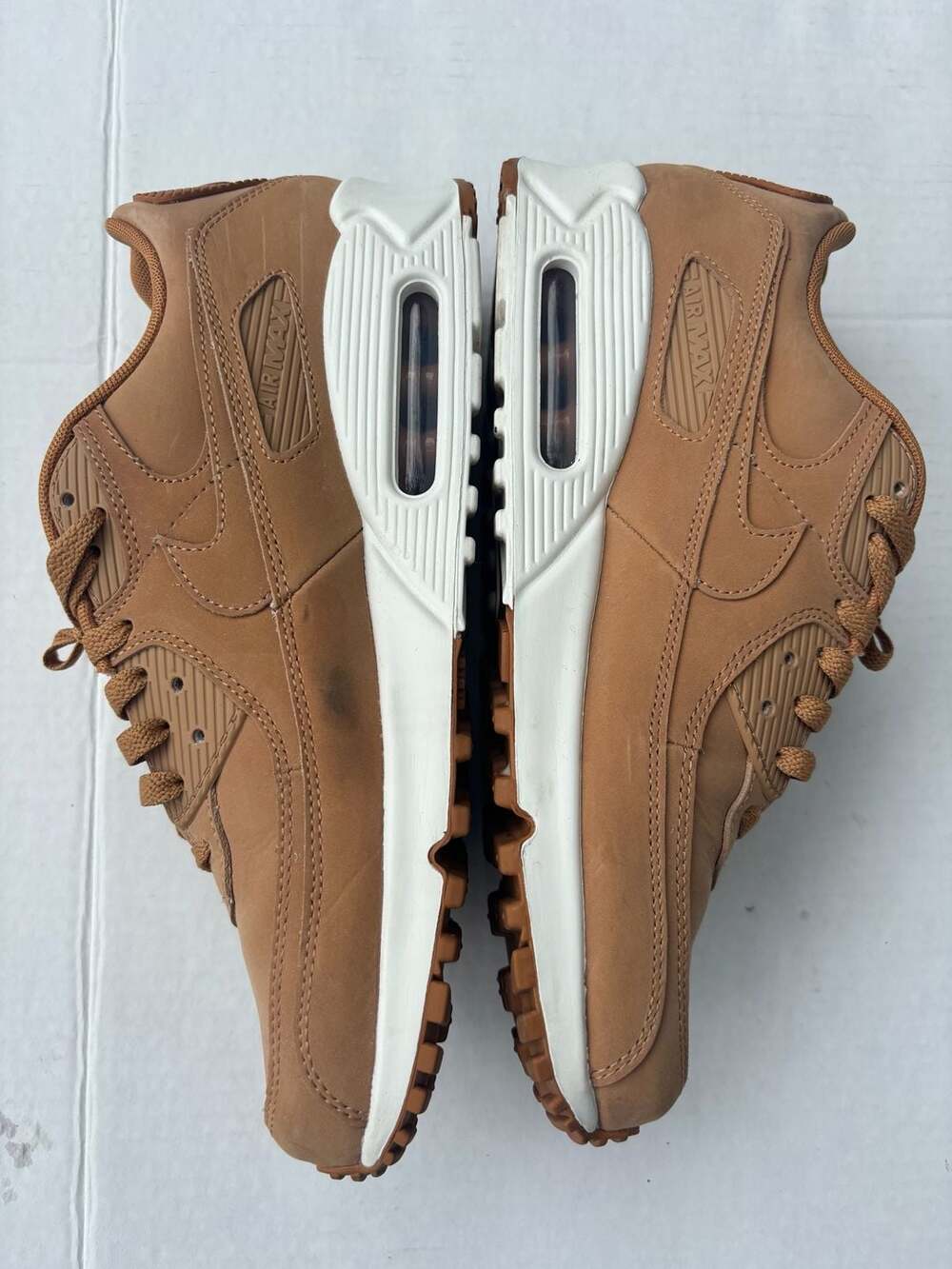 Nike Air Max 90 Wheat Flax Sneakers Men's Size 9.5 Tan - Picture 4 of 8